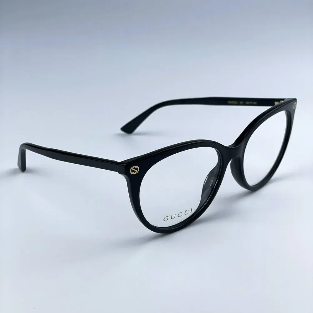 NEW Gucci GG0093O 001 Black Oval Logo Women Eyeglasses